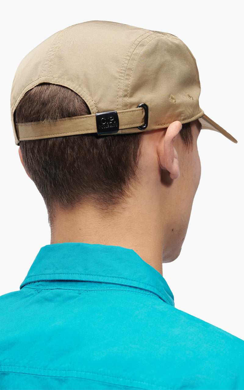 C.P. Company Chrome-R Panelled Logo Cap Lead Grey