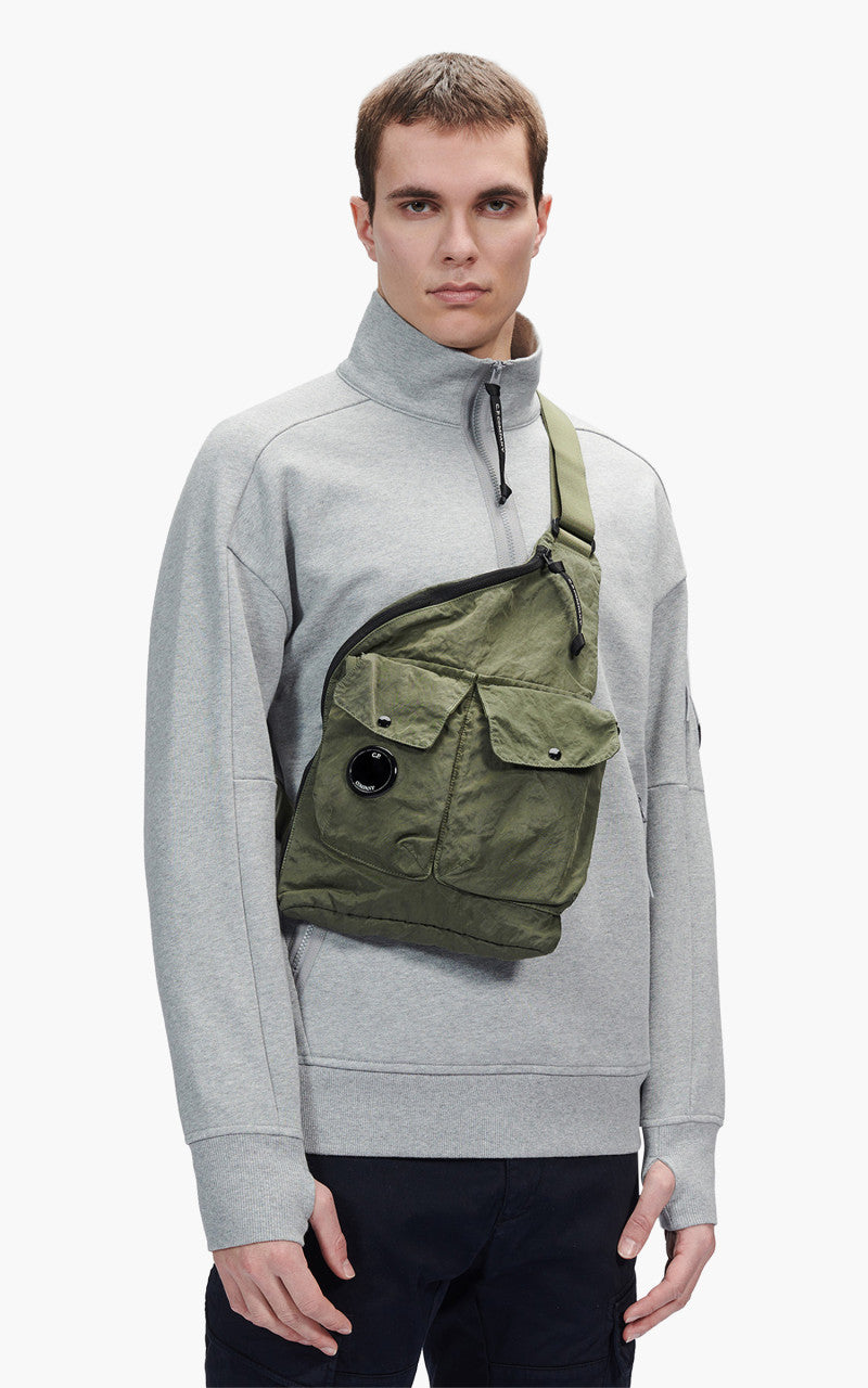 C.P. Company Nylon B Single Strap Rucksack Bronze Green