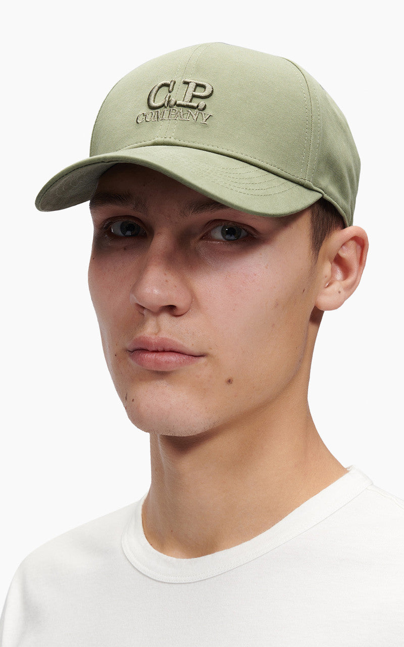 C.P. Company Gabardine Logo Cap Bronze Green