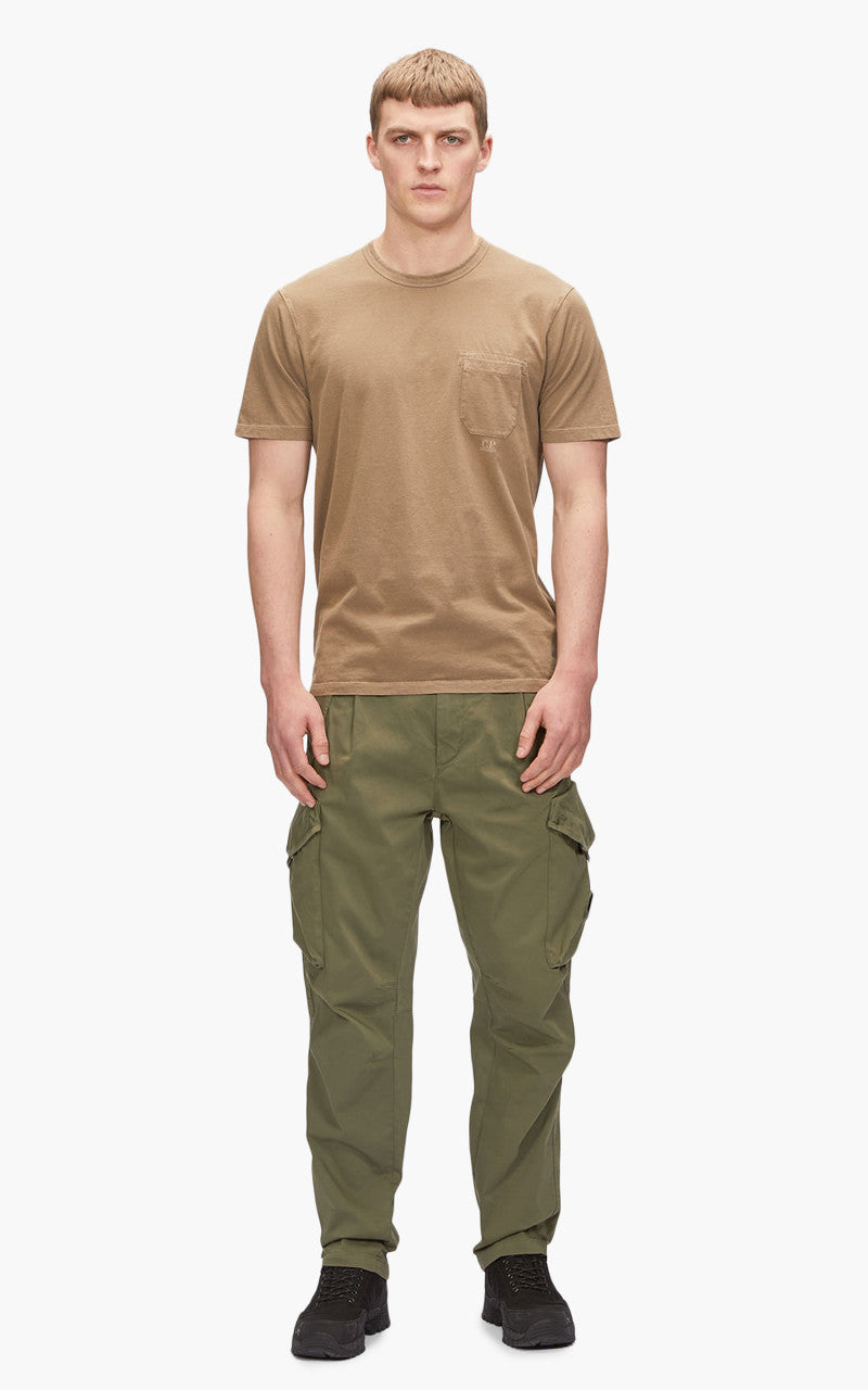 C.P. Company Stretch Sateen Loose Fit Cargo Pants Bronze Green