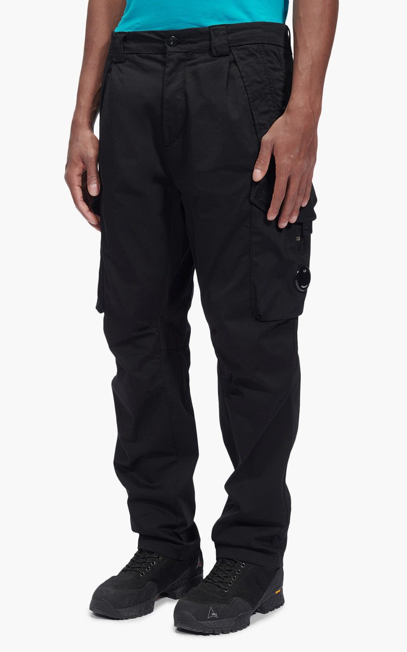 C.P. Company Stretch Sateen Loose Fit Cargo Pants Black
