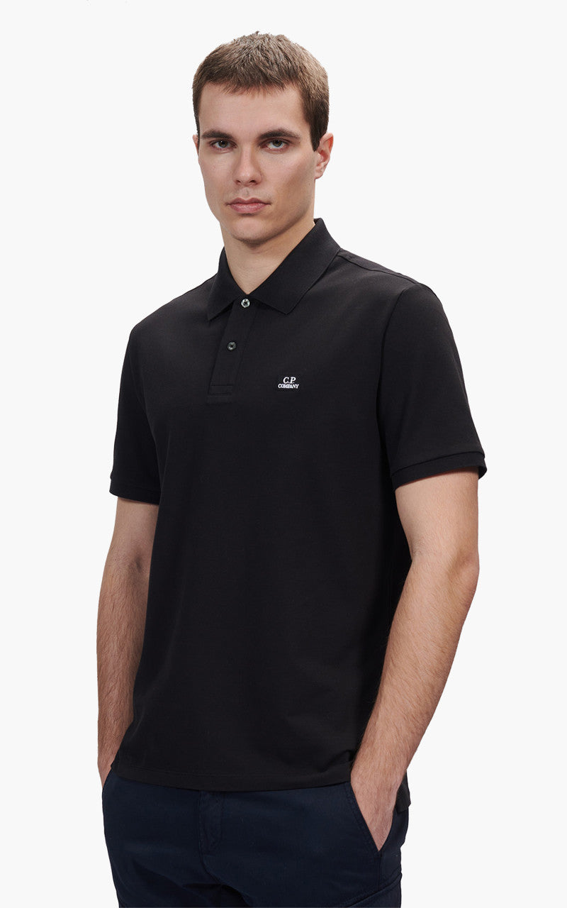 C.P. Company Stretch Piquet Polo Shirt Black