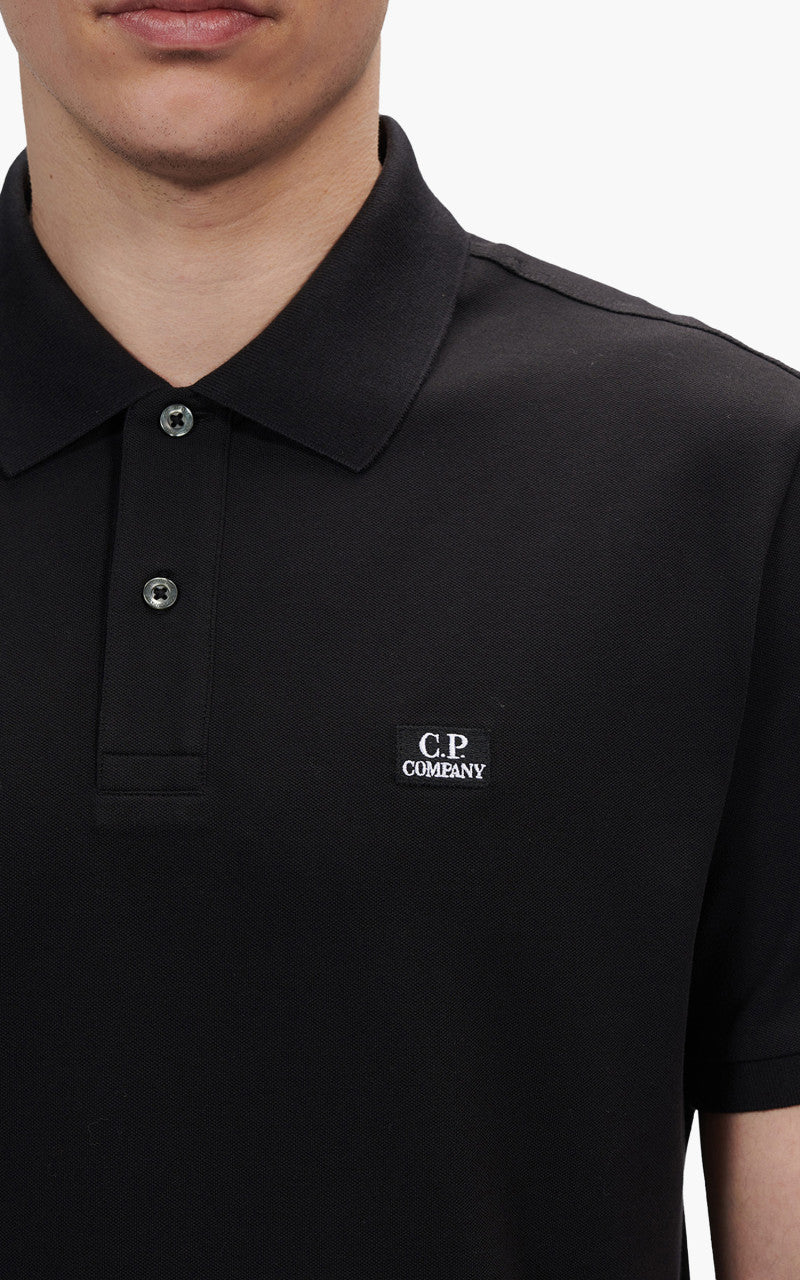 C.P. Company Stretch Piquet Polo Shirt Black