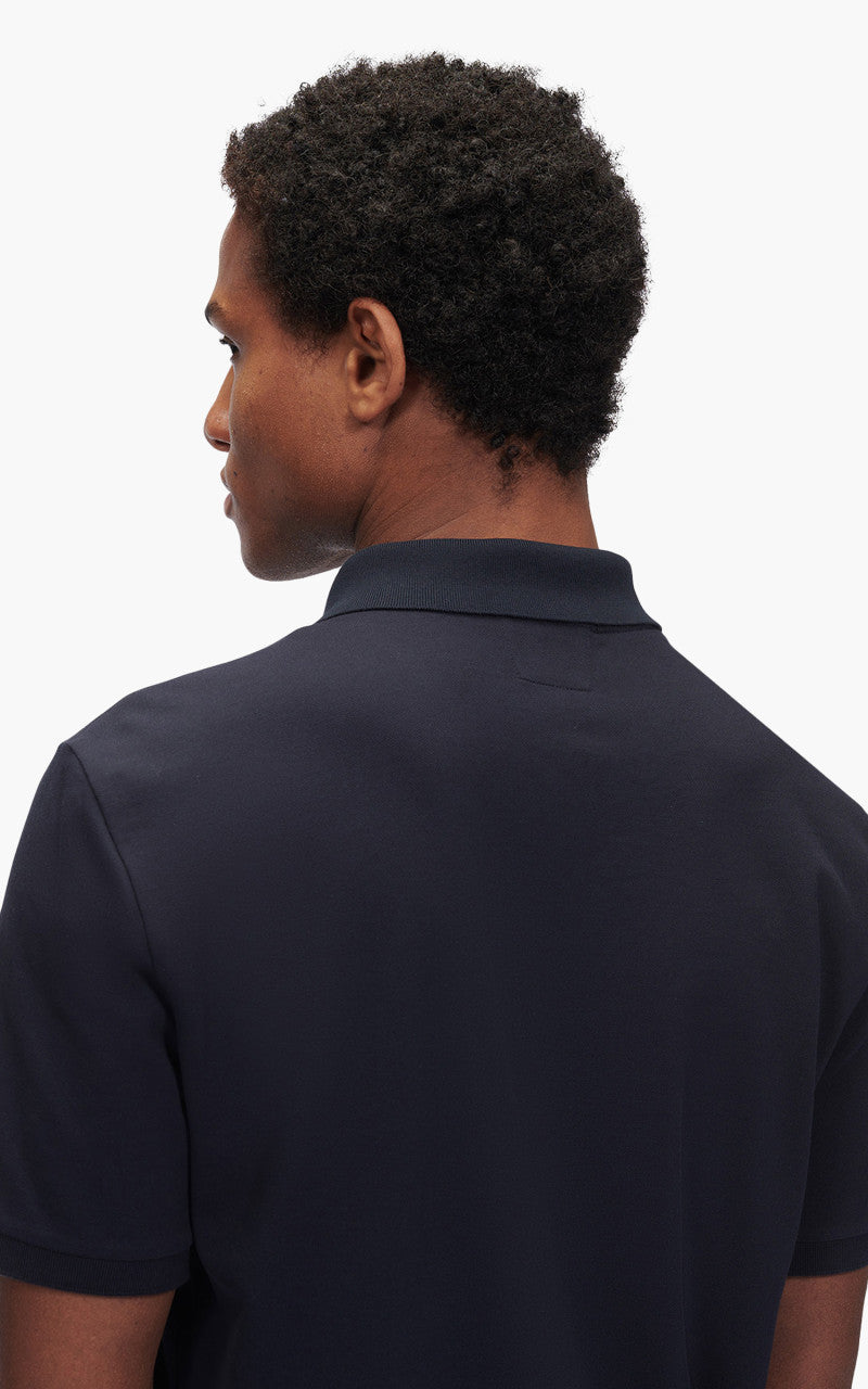 C.P. Company Stretch Piquet Slim Zipped Polo Shirt Total Eclipse