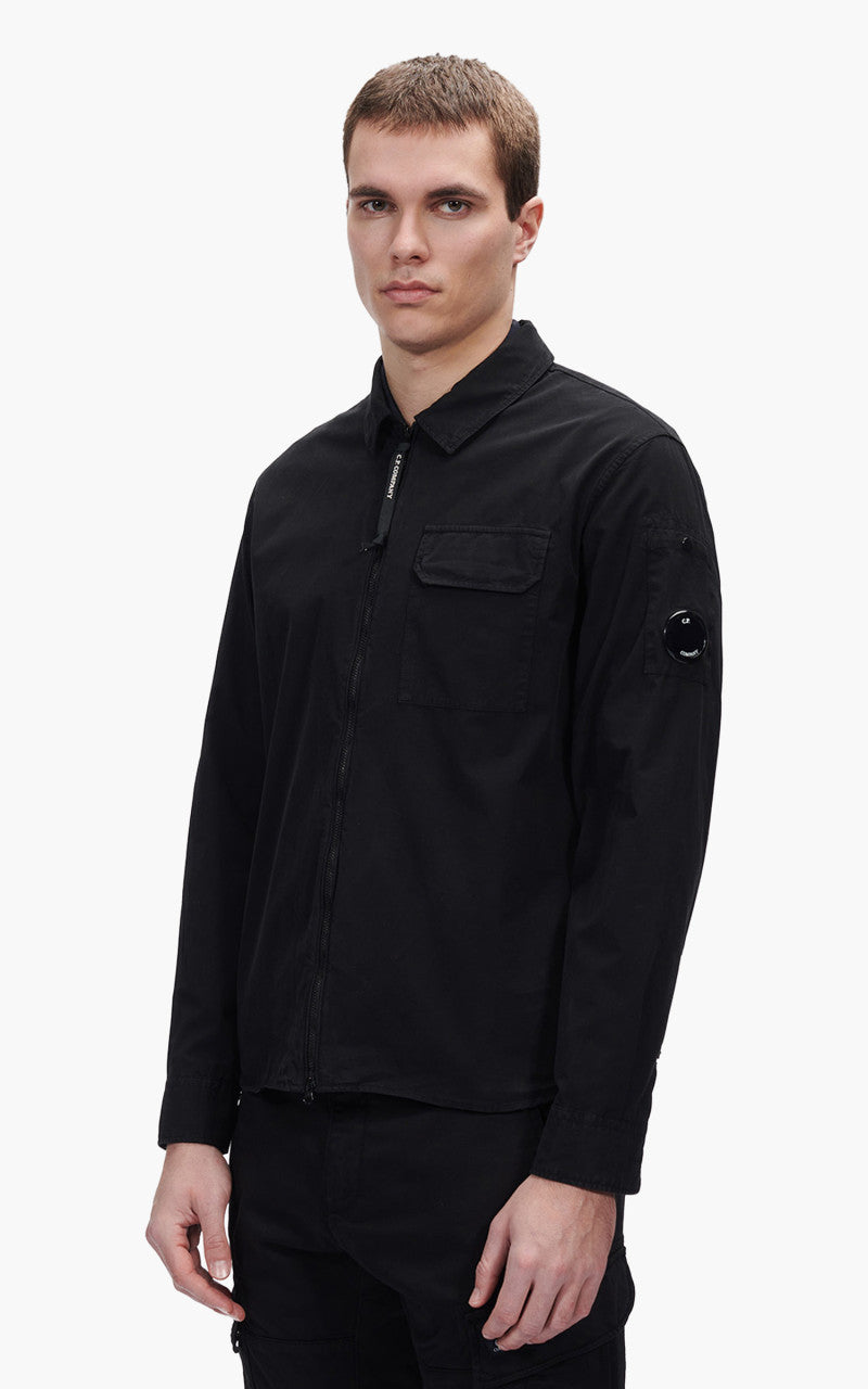 C.P. Company Gabardine Zipped Shirt Black