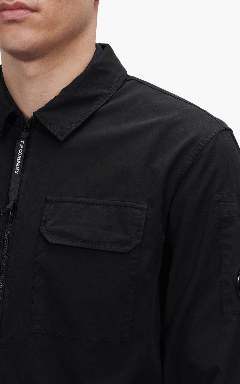 C.P. Company Gabardine Zipped Shirt Black