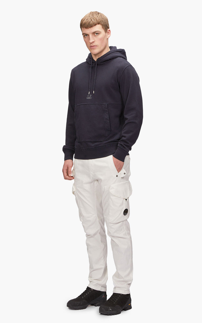 C.P. Company Cotton Fleece Logo Hoodie Total Eclipse