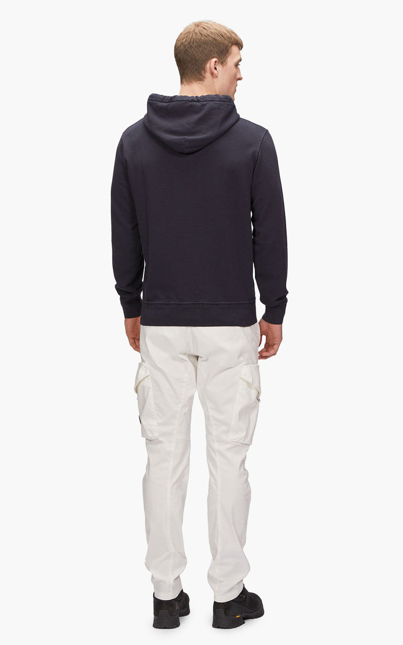 C.P. Company Cotton Fleece Logo Hoodie Total Eclipse