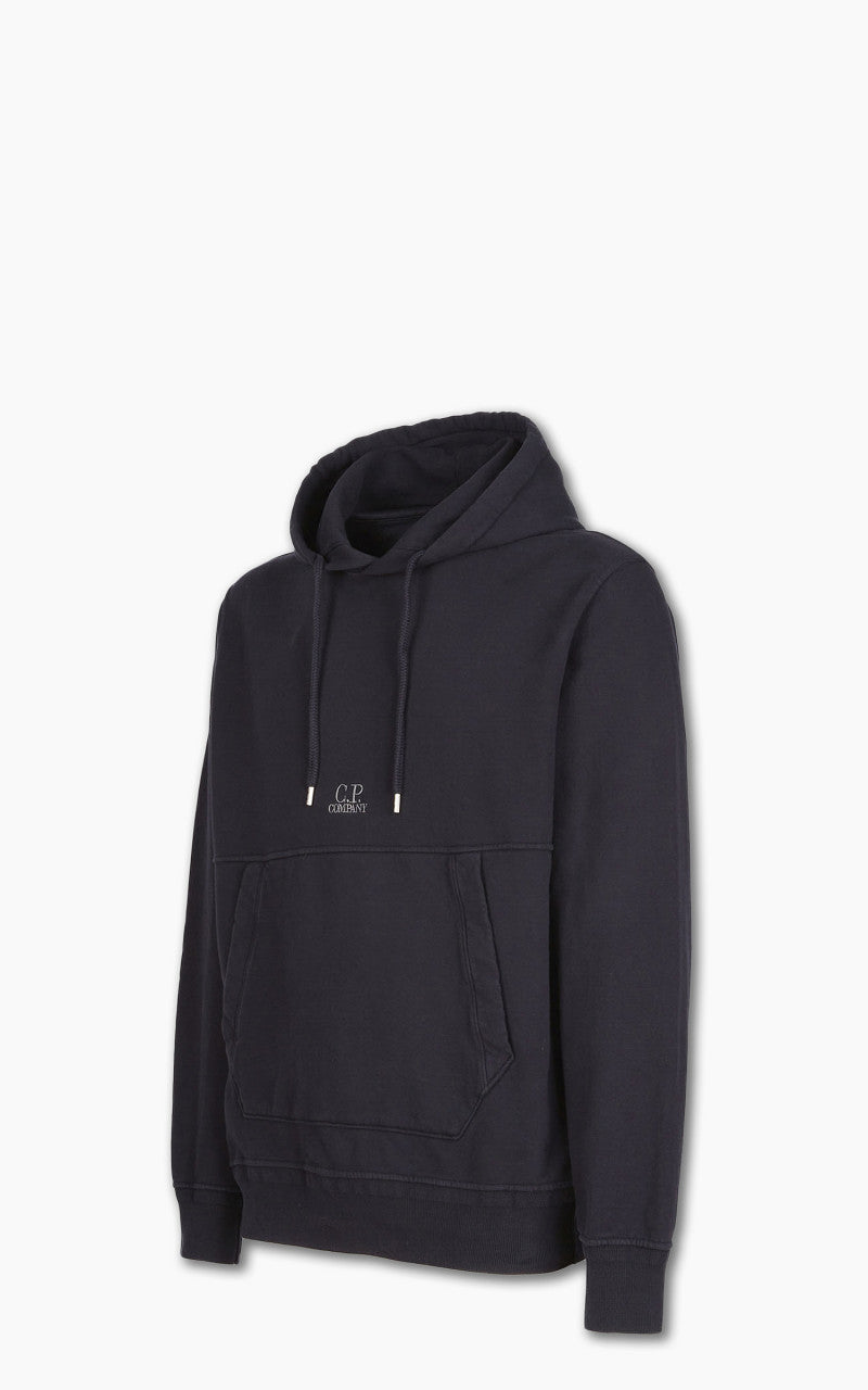 C.P. Company Cotton Fleece Logo Hoodie Total Eclipse