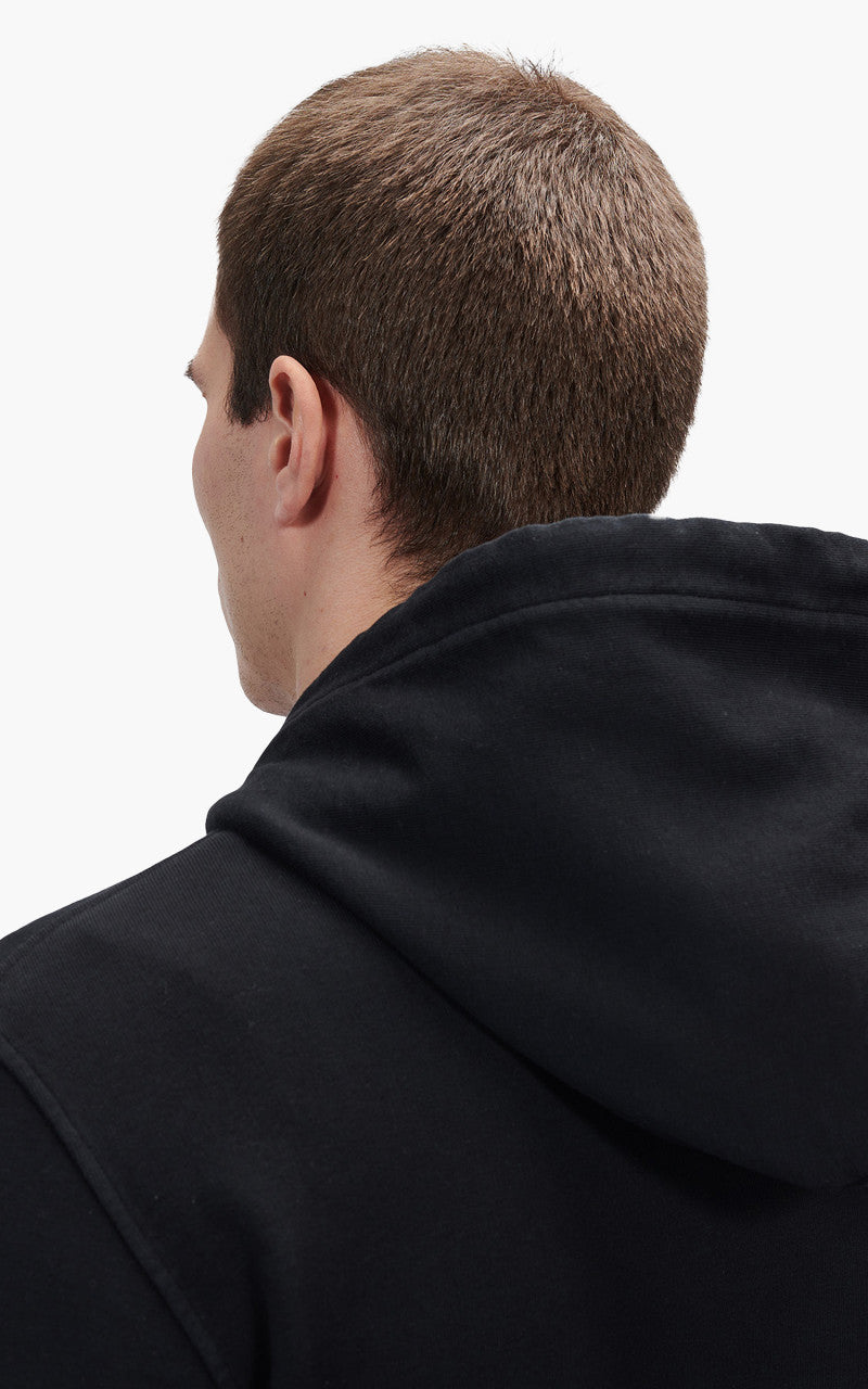 C.P. Company Cotton Fleece Logo Hoodie Black
