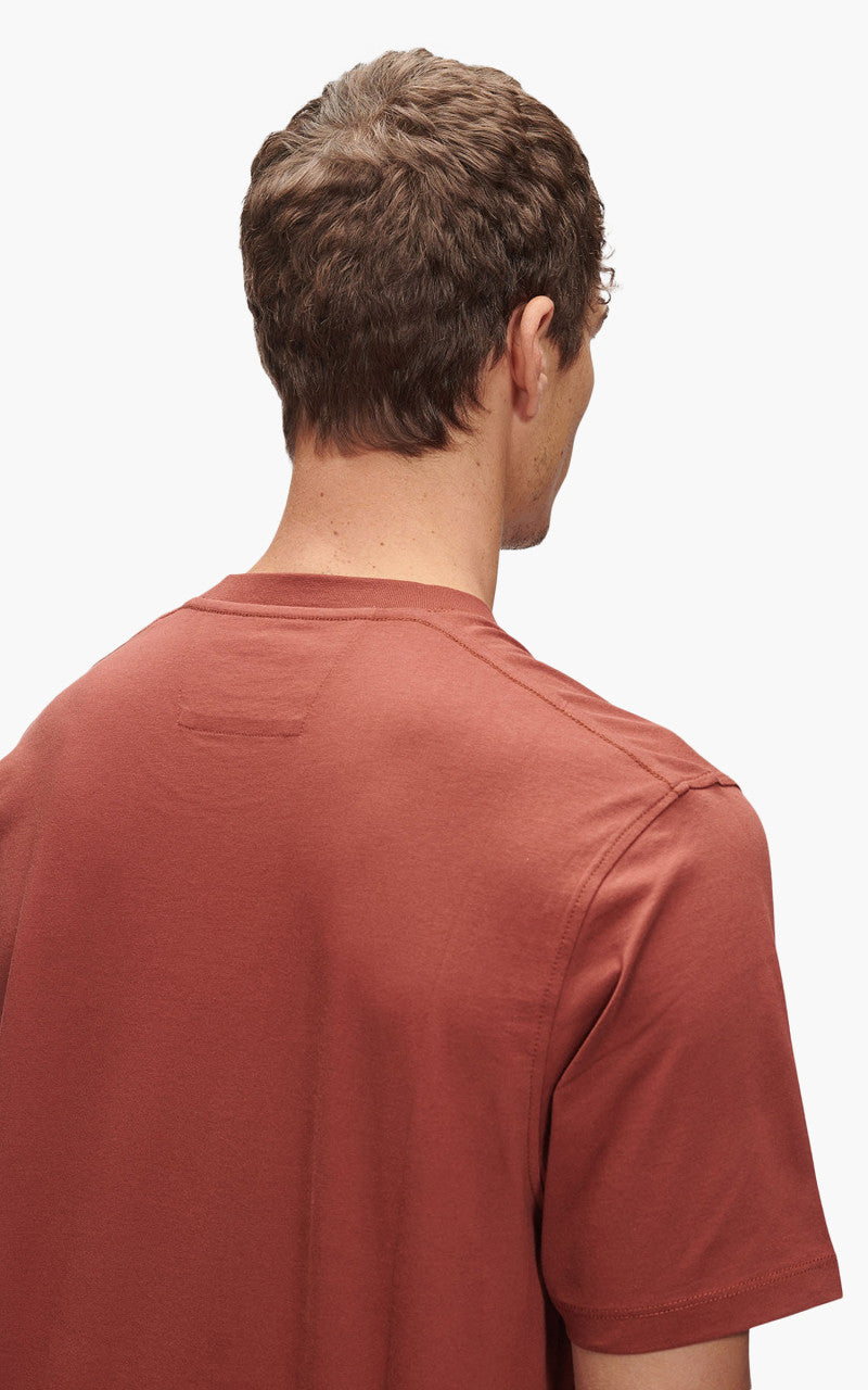 C.P. Company 30/1 Label Logo T-Shirt Henna Brown