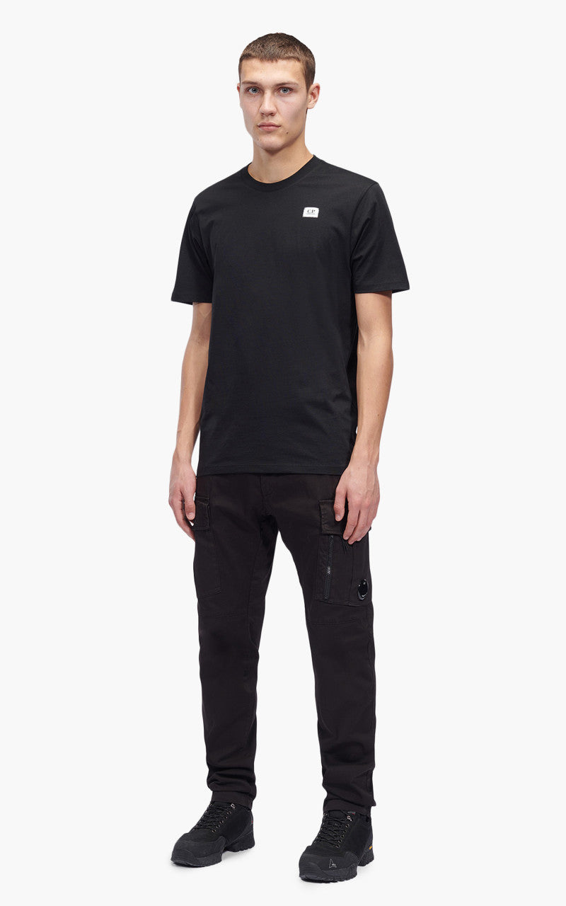 C.P. Company 30/1 Label Logo T-Shirt Black