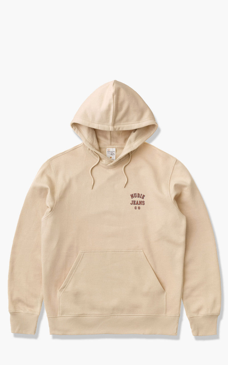 Nudie Jeans Franke Logo Hoodie Cream
