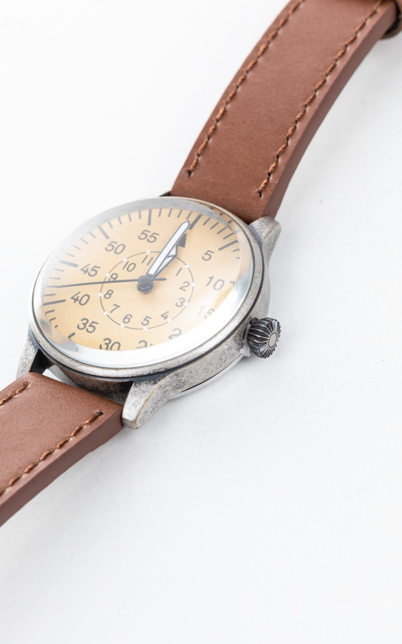 Military Surplus Vintage Army Watch Quartz Yellow/Brown