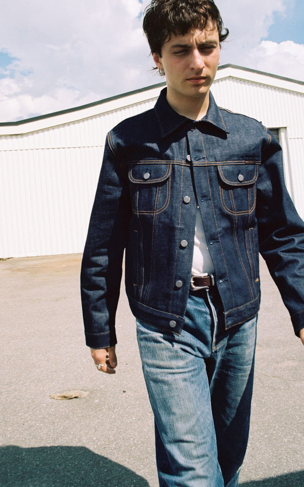 Nudie Jeans Danny Ace Selvage Denim Jacket Dry Bue