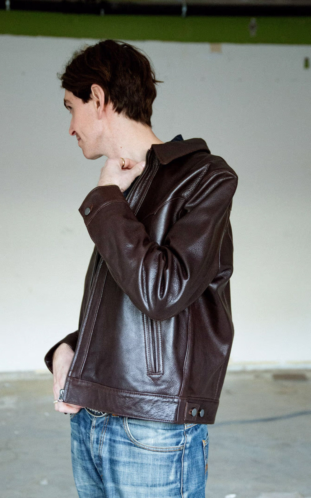 Nudie Jeans Joppe Western Leather Jacket Brown