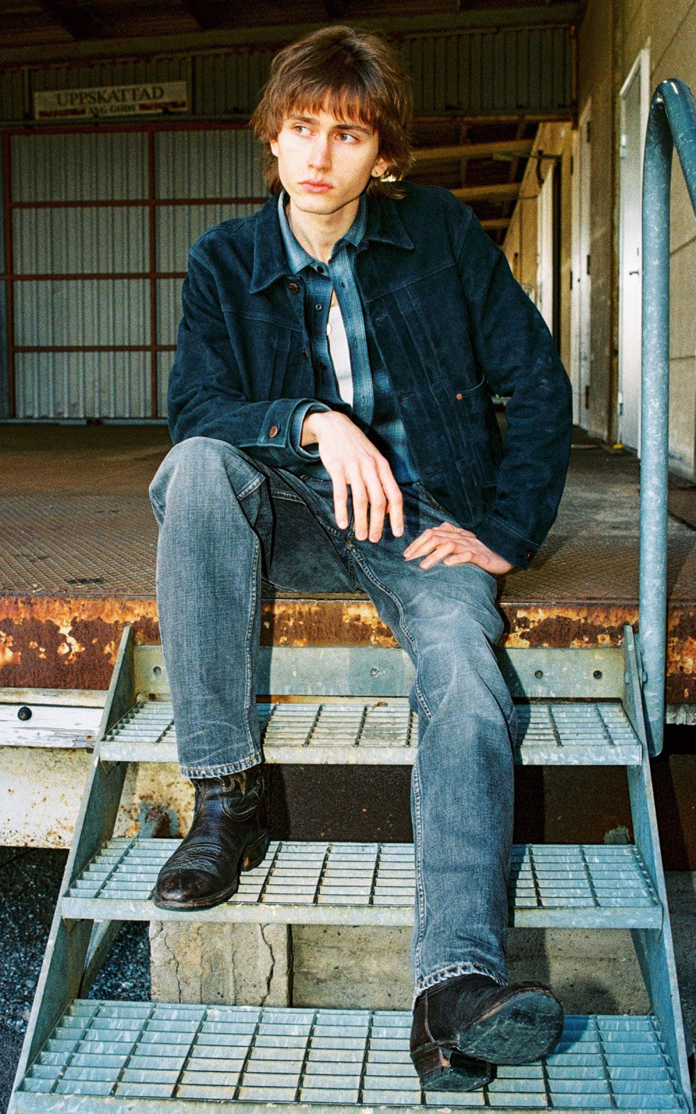 Nudie Jeans Dante II Suede Jacket Navy