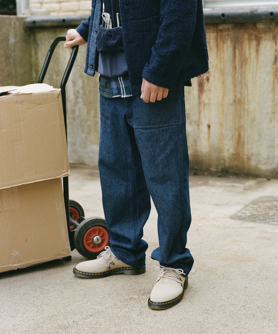 Dr. Martens x Engineered Garments 1461 Leather Lace Up Shoes Milkshake Hi Suede