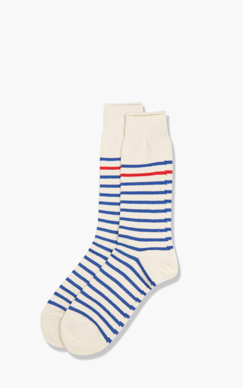 Anonymous Ism Socks Re Cotton Stripe Crew Blue