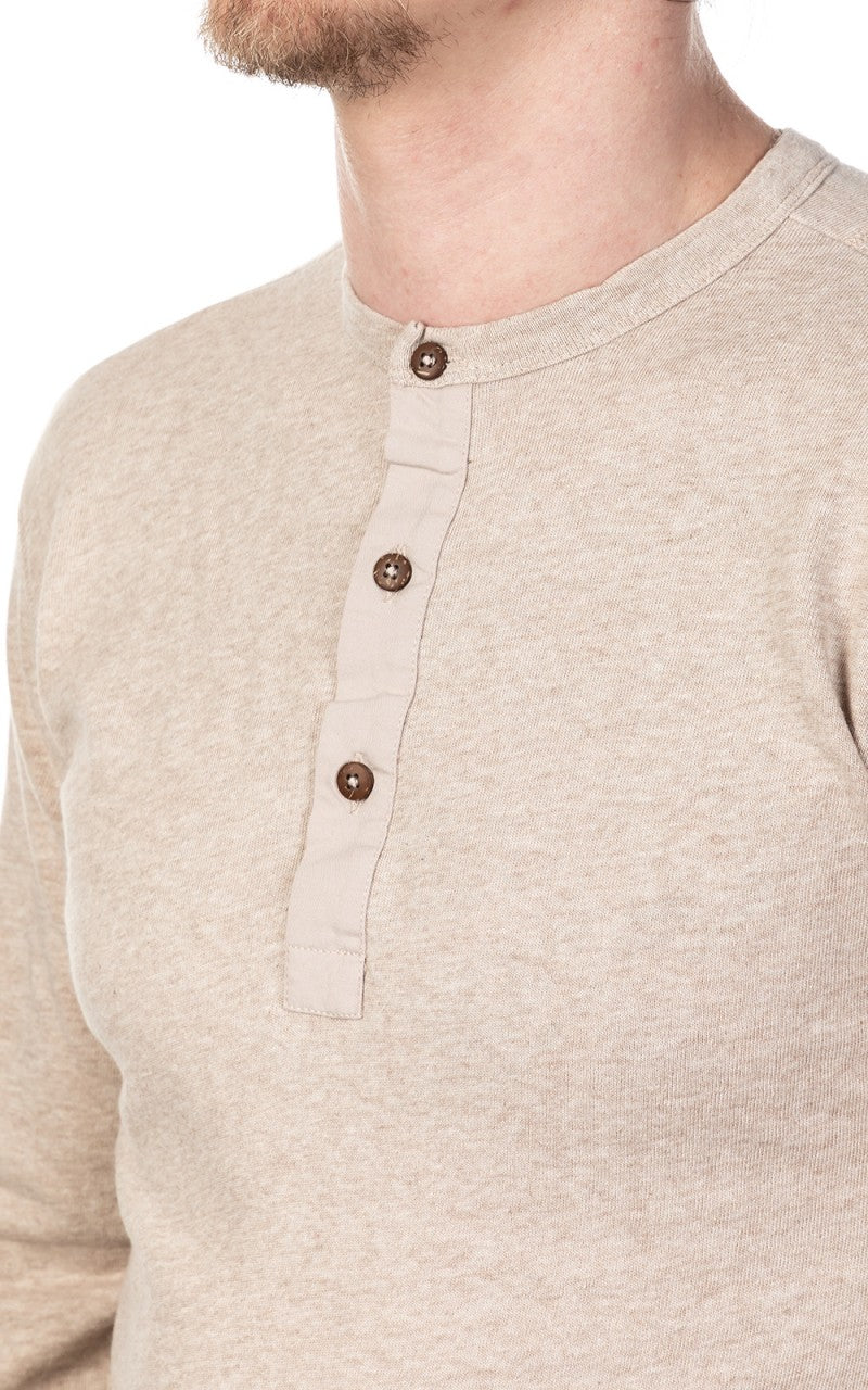Pike Brothers 1927 Henley Shirt Long Sleeve Oatmeal