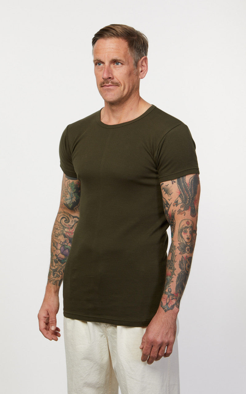 Pike Brothers 1947 Round Neck Tee 2-Pack Olive