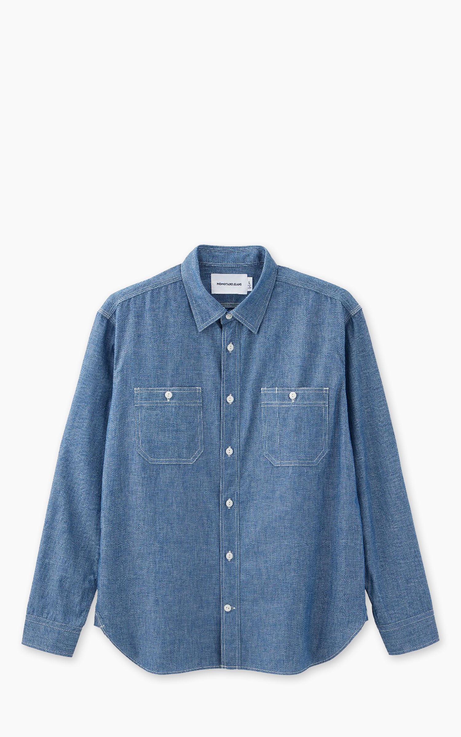 Momotaro Jeans MMLS1001 Triple Stitch L/S Chambray Shirt Indigo
