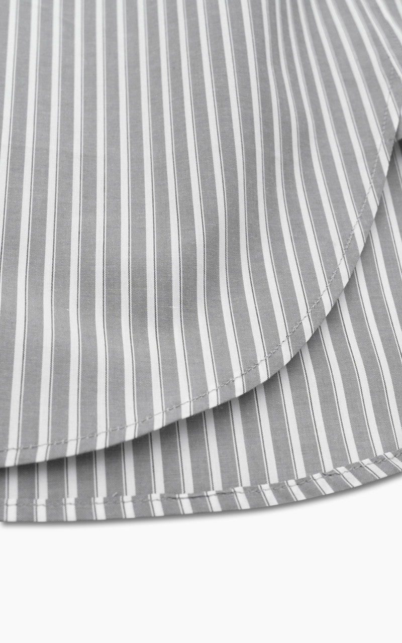 Still By Hand Regular Collar Shirt Grey Stripe