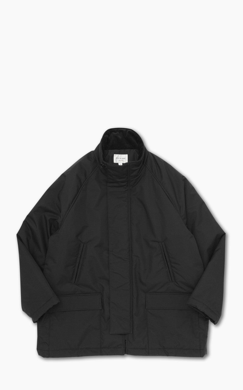 Still By Hand Padded Half Coat Black