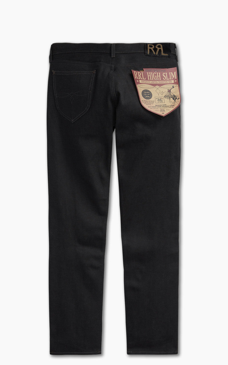 RRL High Slim Jeans Black Selvedge