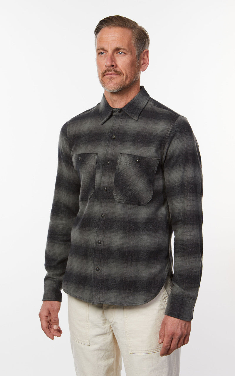 Rogue Territory BM Shirt Grey Brushed Plaid