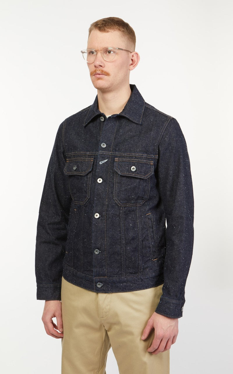 Rogue Territory Cruiser Jacket Rinsed Neppy Denim Blue 14oz