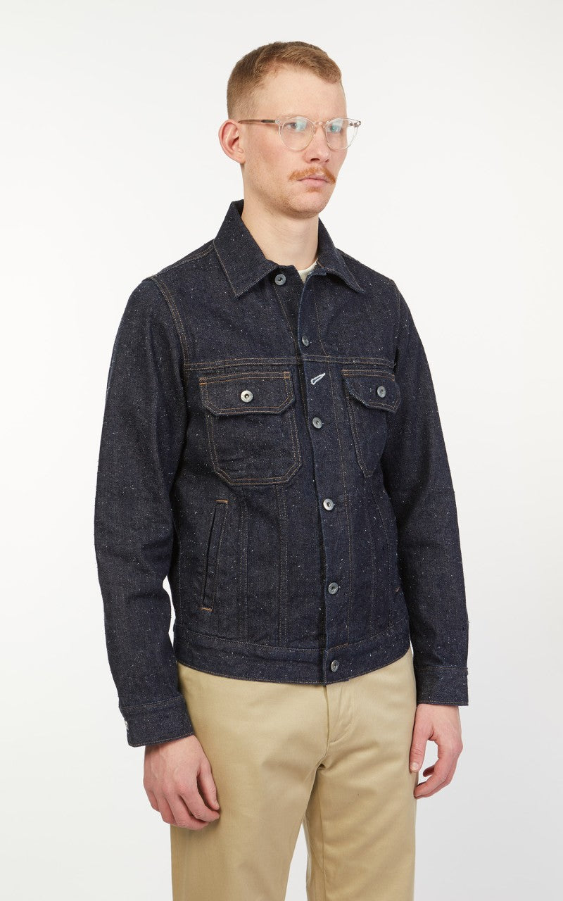 Rogue Territory Cruiser Jacket Rinsed Neppy Denim Blue 14oz