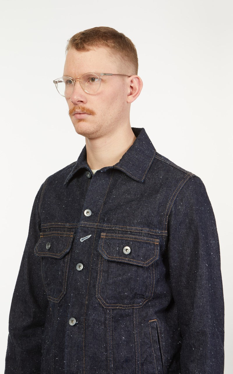 Rogue Territory Cruiser Jacket Rinsed Neppy Denim Blue 14oz