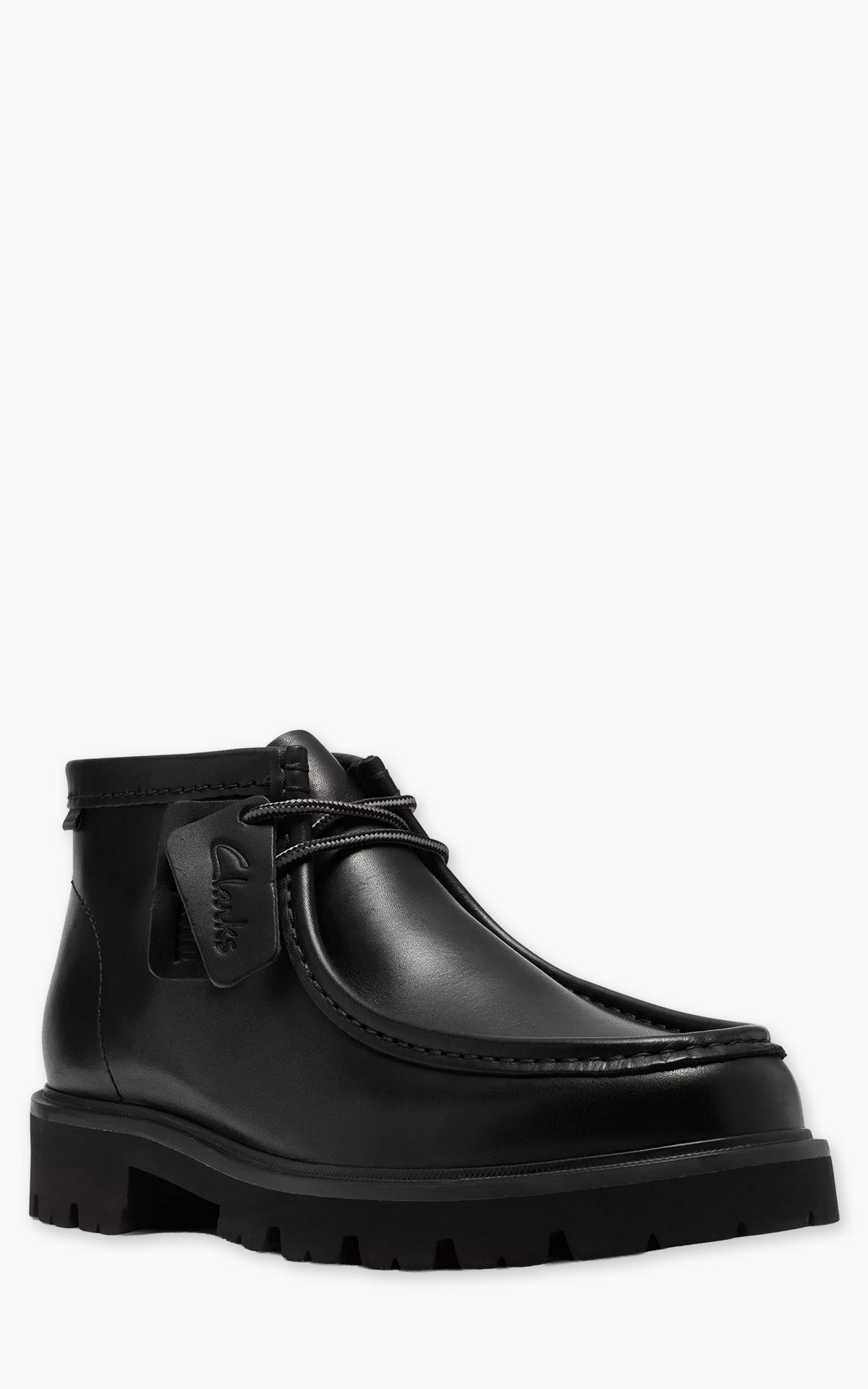 Clarks Cleyhill Top Black Leather