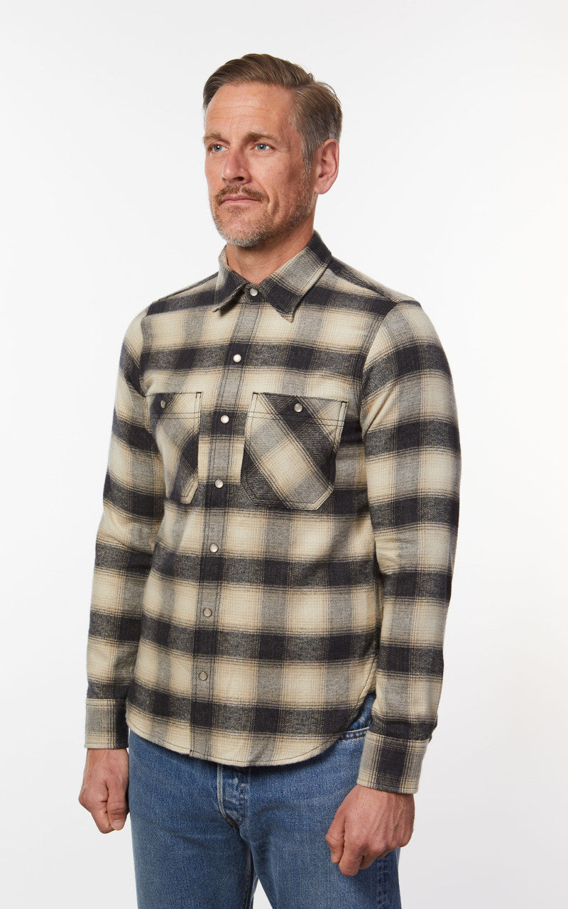 Rogue Territory BM Shirt Natural Brushed Plaid
