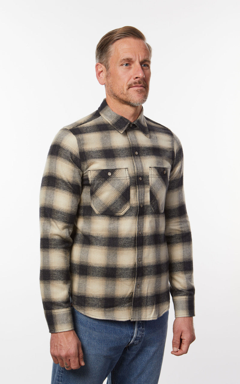 Rogue Territory BM Shirt Natural Brushed Plaid