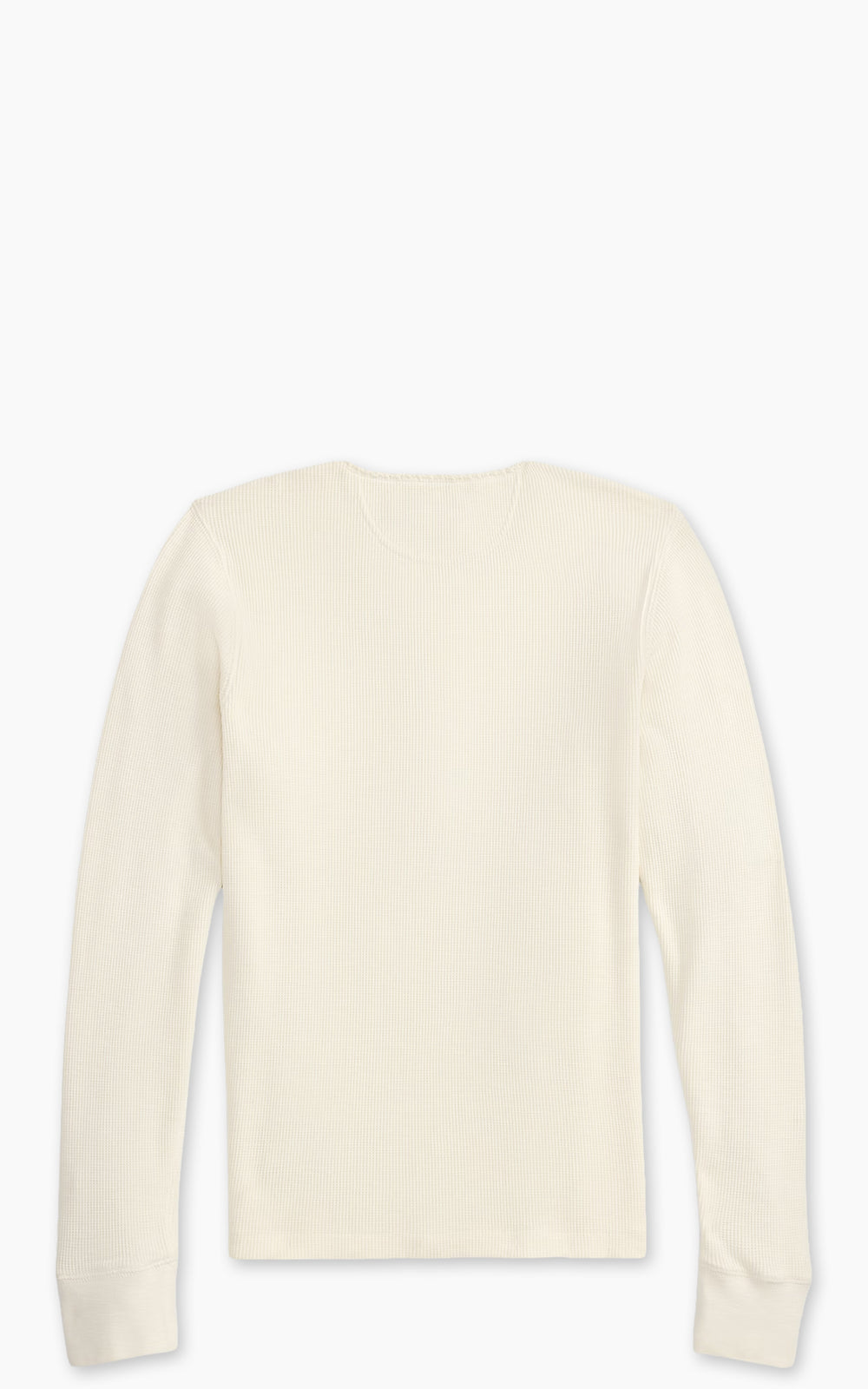 RRL Stretch Waffle-Knit Henley Shirt Antique Cream
