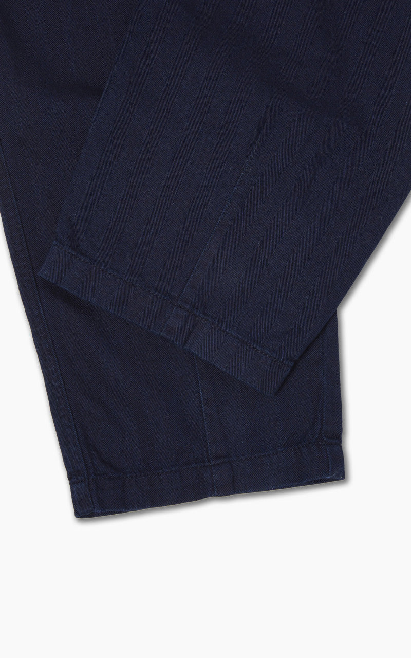 Universal Works Track Trouser Herringbone Denim Indigo