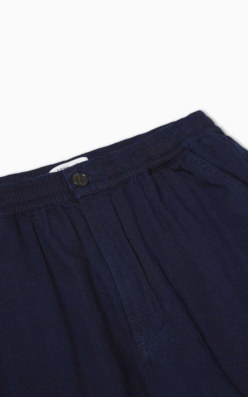 Universal Works Track Trouser Herringbone Denim Indigo