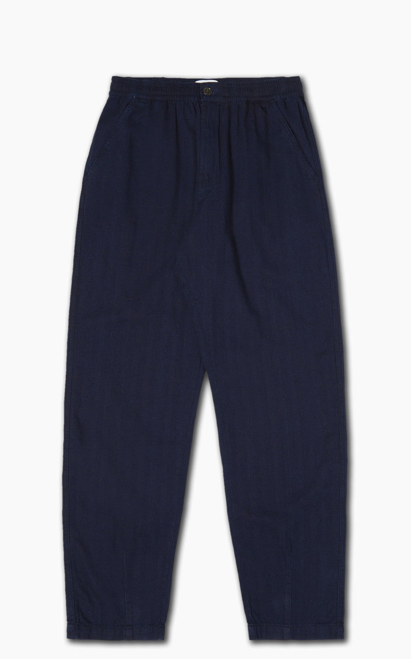 Universal Works Track Trouser Herringbone Denim Indigo