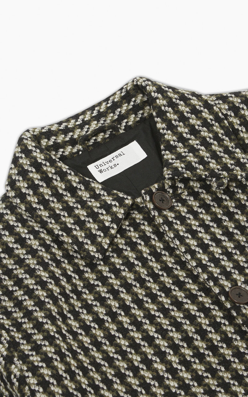 Universal Works Long Swing Overcoat Cortina Tweed Olive