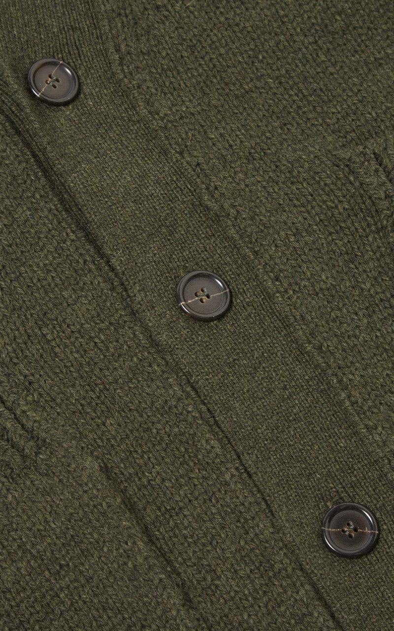 Universal Works Langdale Cardigan Eco Wool Olive