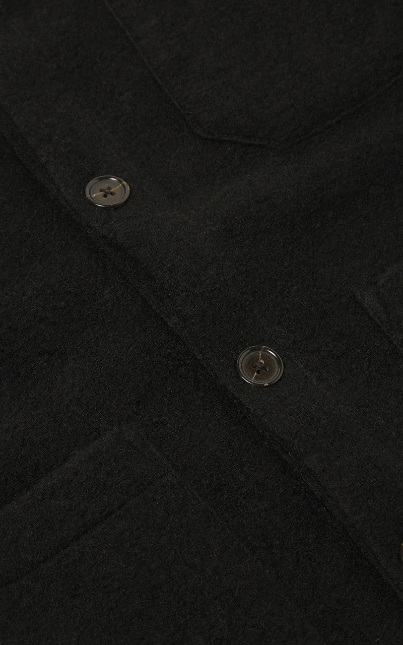Universal Works Cardigan Wool Fleece Black