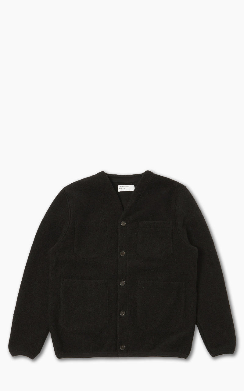 Universal Works Cardigan Wool Fleece Black