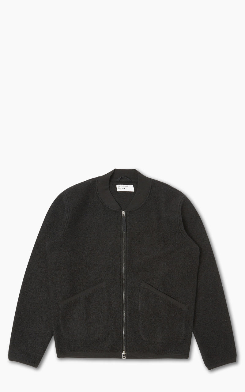 Universal Works Zip Bomber Wool Fleece Black
