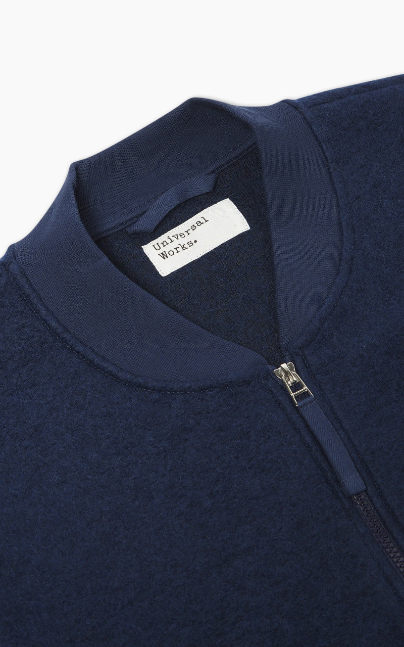 Universal Works Zip Bomber Wool Fleece Indigo