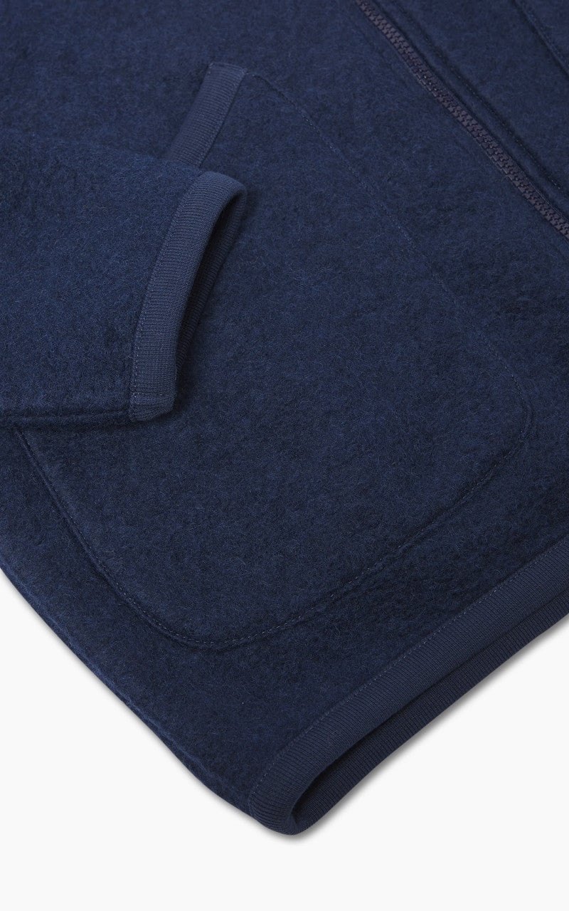 Universal Works Zip Bomber Wool Fleece Indigo