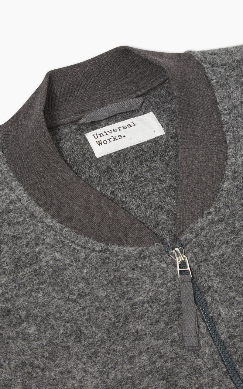 Universal Works Zip Bomber Wool Fleece Grey Marl