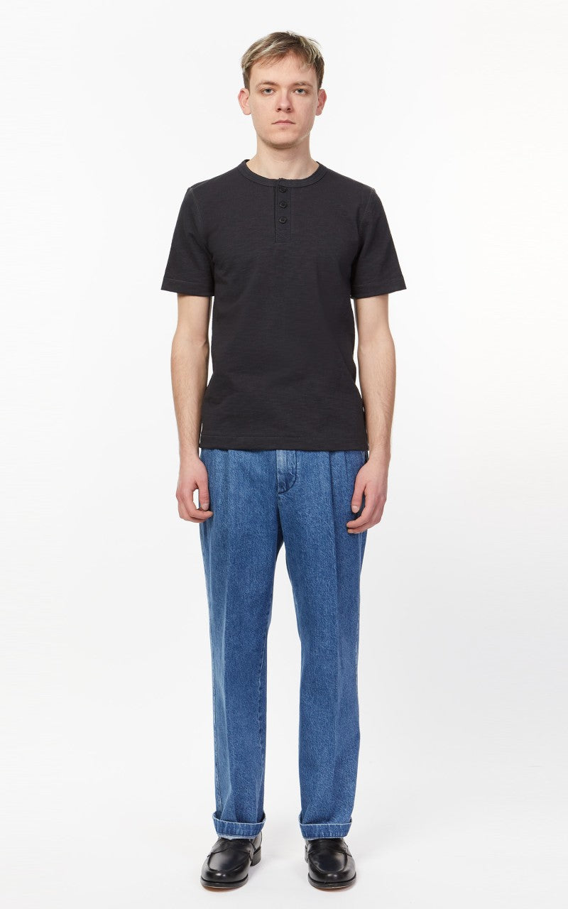 Merz b. Schwanen 2S04SL Heavyweight Henley Charcoal