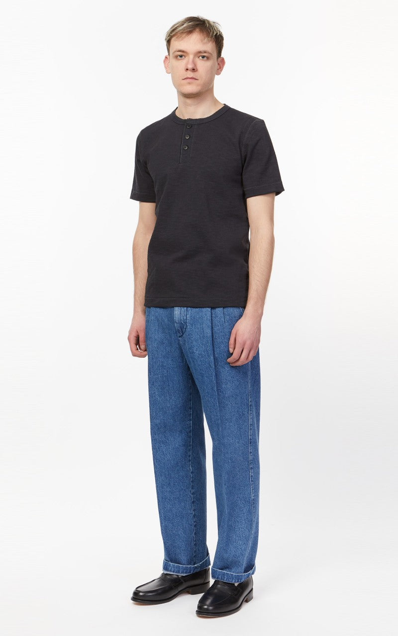 Merz b. Schwanen 2S04SL Heavyweight Henley Charcoal